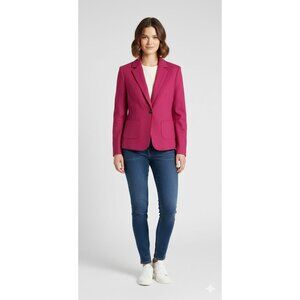 J. Crew Womens Magenta Pink Wool Blend Blazer Jacket Size 2